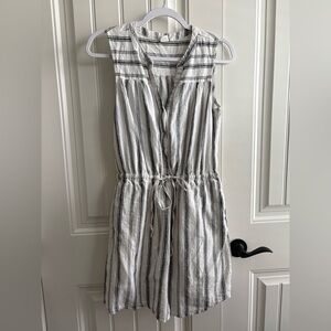 GAP White and Gray Striped Sundress